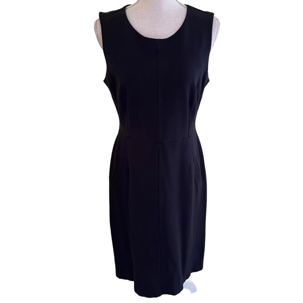 Lands' End Black Knit Sleeveless Sheath Dress 10T